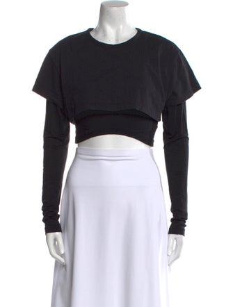 Jacquemus Crew Neck Short Sleeve Crop Top