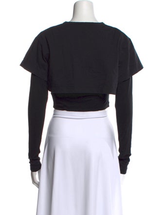 Jacquemus Crew Neck Short Sleeve Crop Top