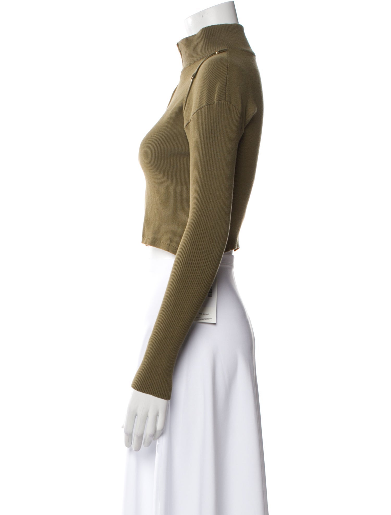 Jacquemus Mock Neck Long Sleeve Crop Top