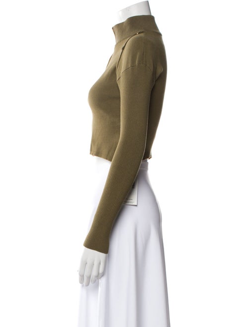Jacquemus Mock Neck Long Sleeve Crop Top