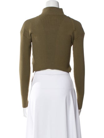 Jacquemus Mock Neck Long Sleeve Crop Top