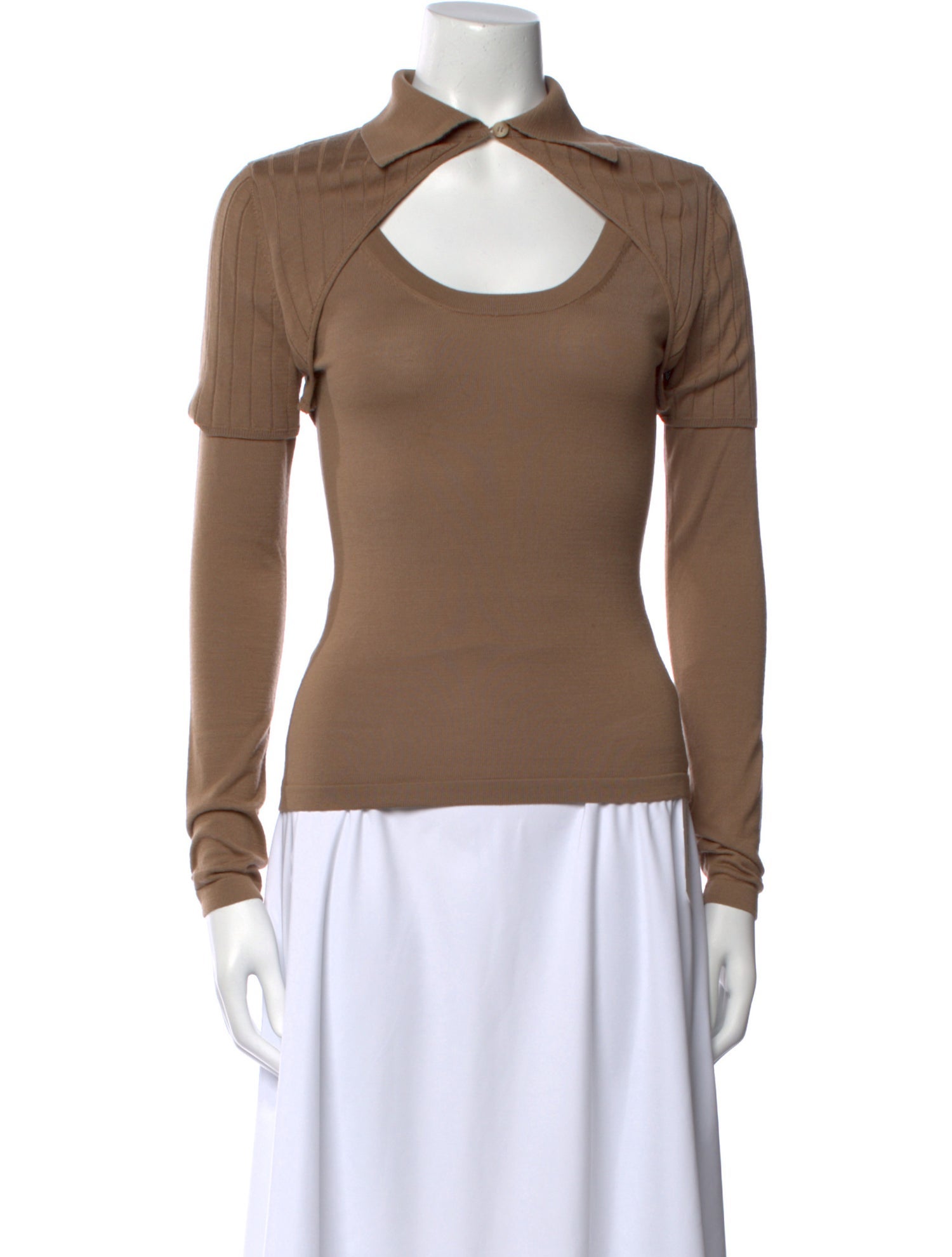 Jacquemus Mock Neck Long Sleeve Top