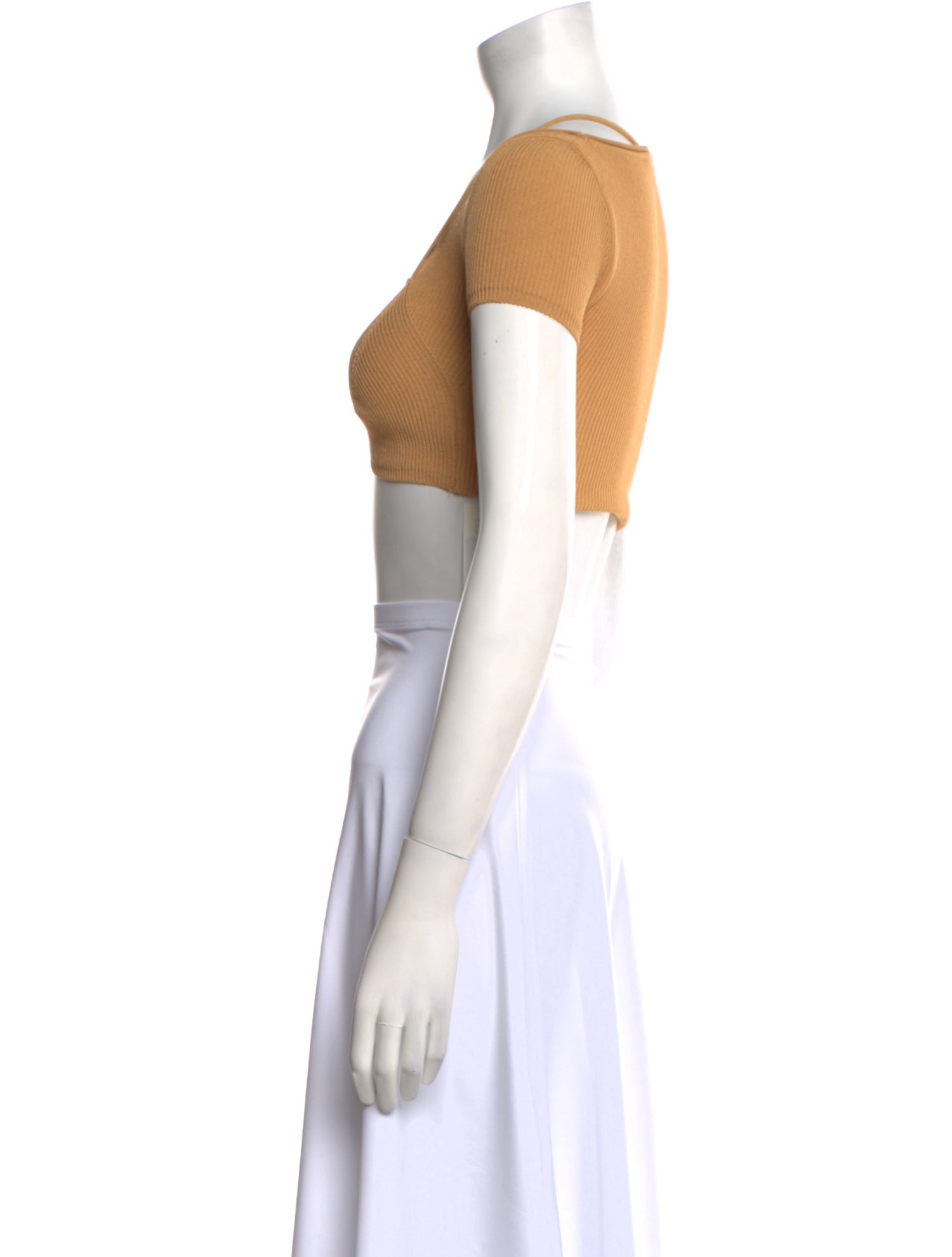 Jacquemus Square Neckline Short Sleeve Crop Top