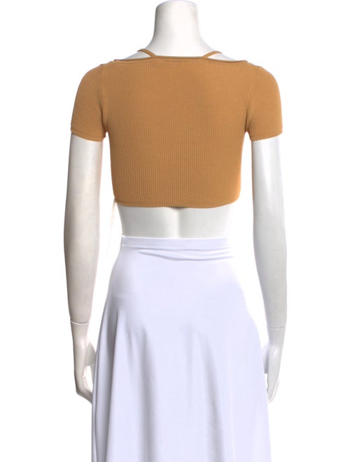 Jacquemus Square Neckline Short Sleeve Crop Top