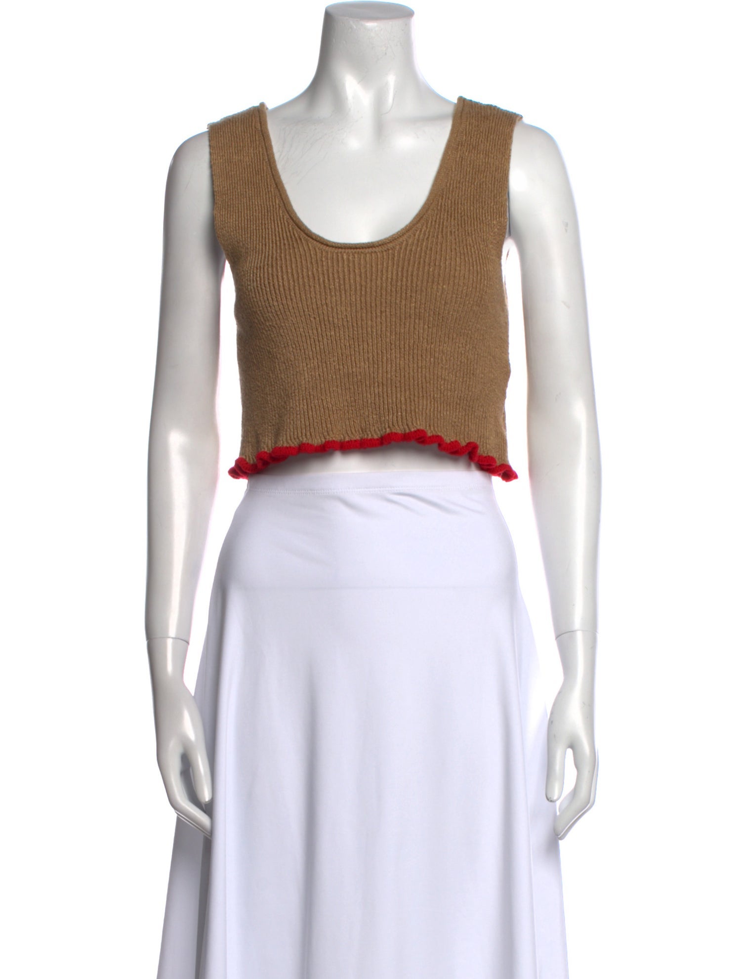 Jacquemus Scoop Neck Sleeveless Crop Top