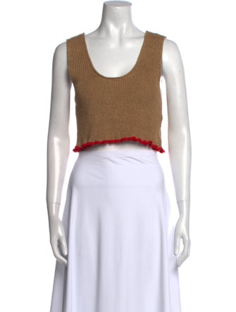 Jacquemus Scoop Neck Sleeveless Crop Top