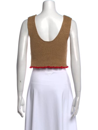 Jacquemus Scoop Neck Sleeveless Crop Top