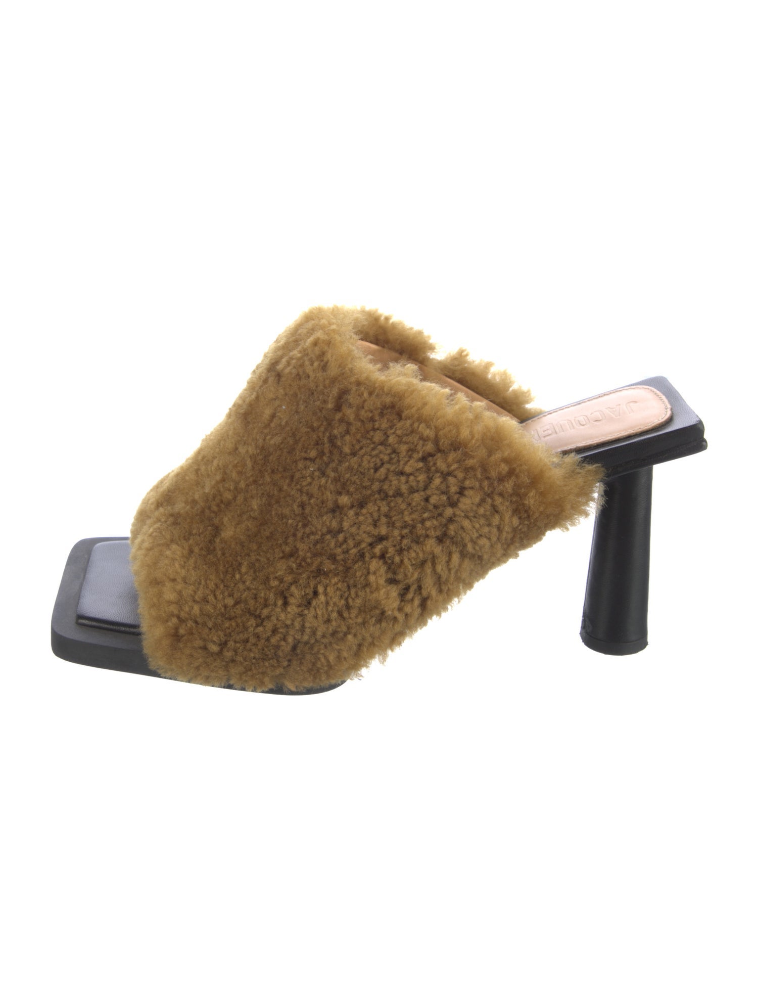 Jacquemus Shearling Leather Trim Embellishment Slides