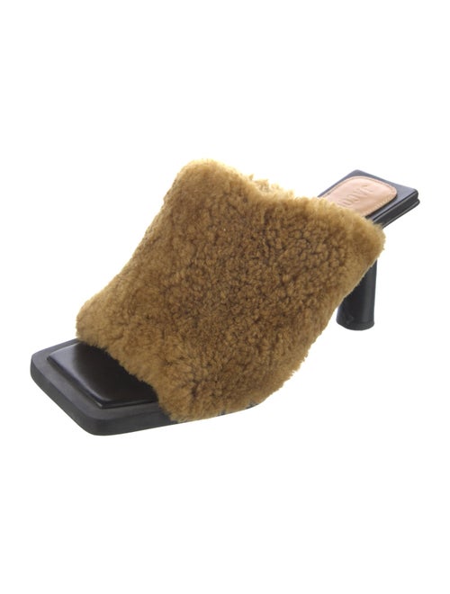 Jacquemus Shearling Leather Trim Embellishment Slides