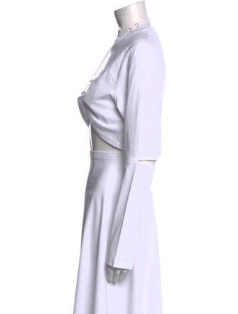 Jacquemus V-Neck Long Sleeve Crop Top