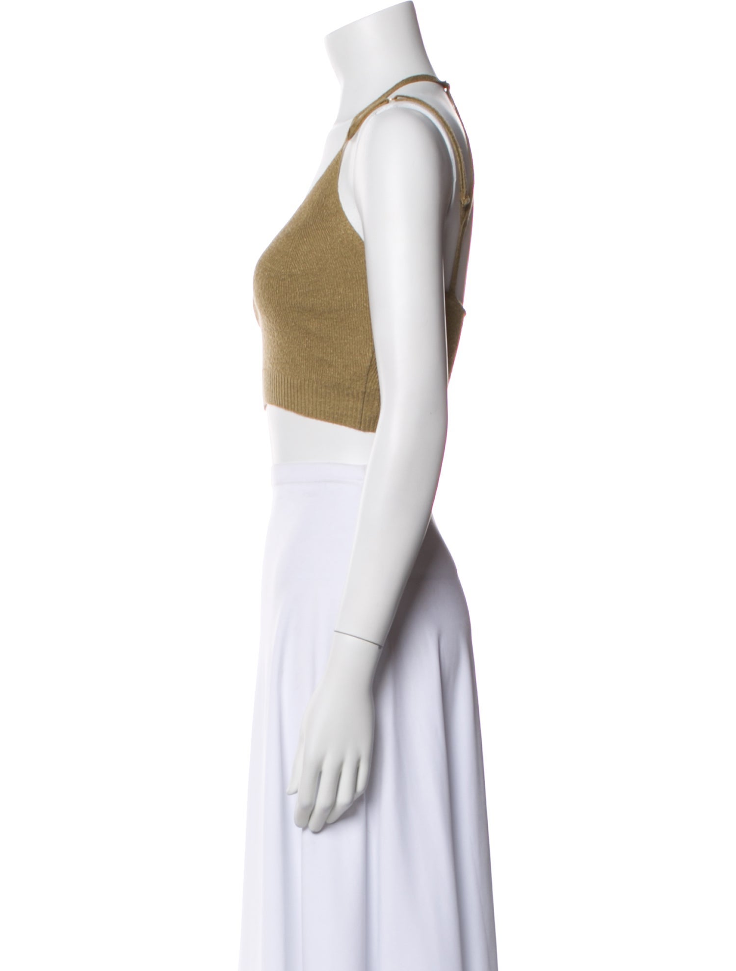 Jacquemus Linen Scoop Neck Crop Top