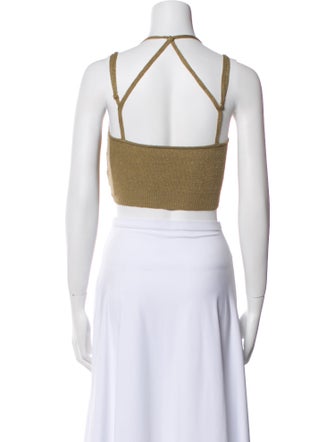 Jacquemus Linen Scoop Neck Crop Top