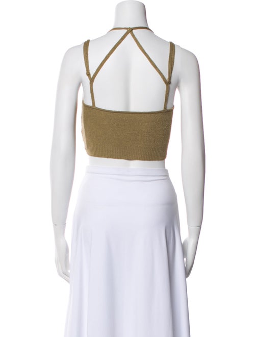 Jacquemus Linen Scoop Neck Crop Top