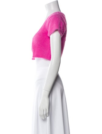 Jacquemus Scoop Neck Short Sleeve Crop Top