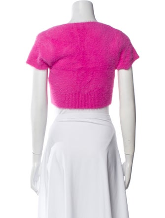 Jacquemus Scoop Neck Short Sleeve Crop Top