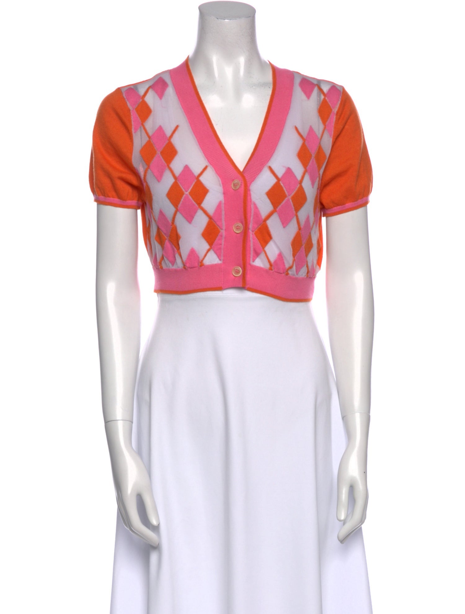 Jacquemus Printed V-Neck Crop Top