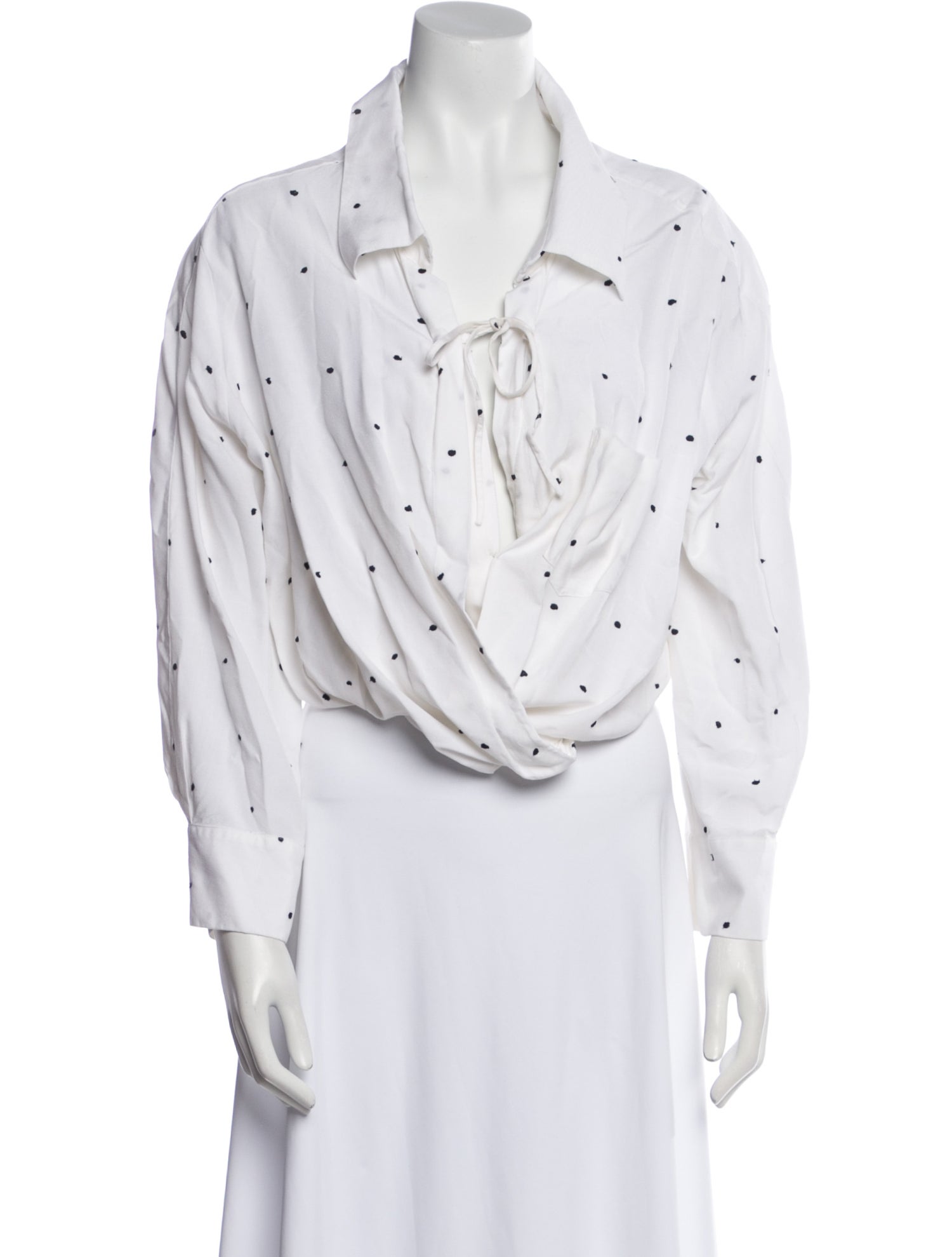 Jacquemus Cowl Neck Long Sleeve Crop Top