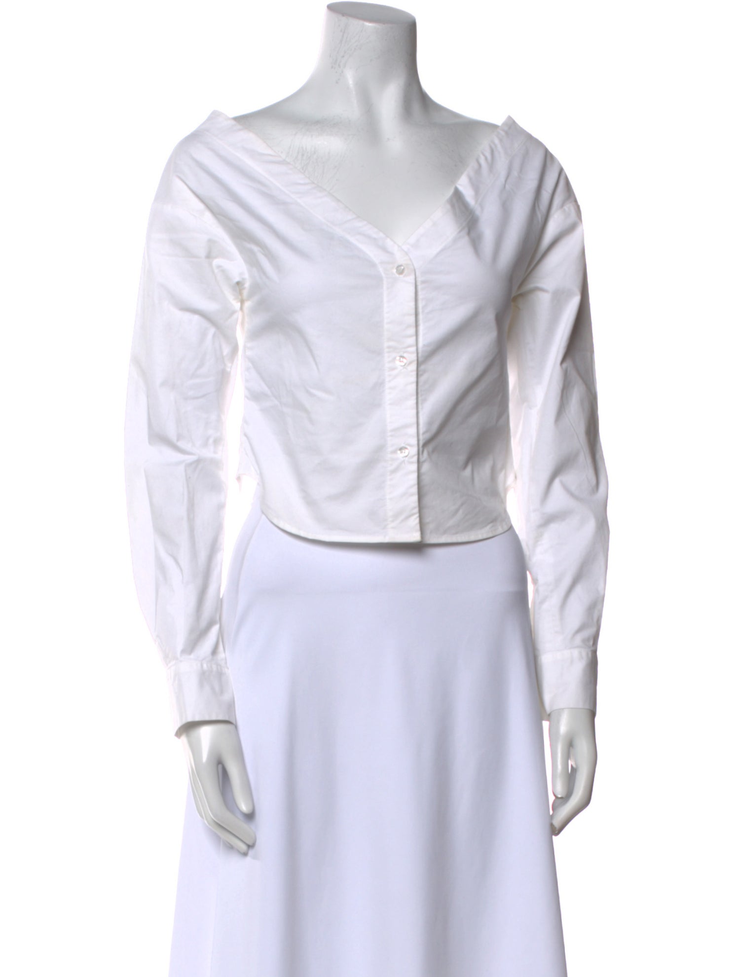 Jacquemus V-Neck Long Sleeve Crop Top