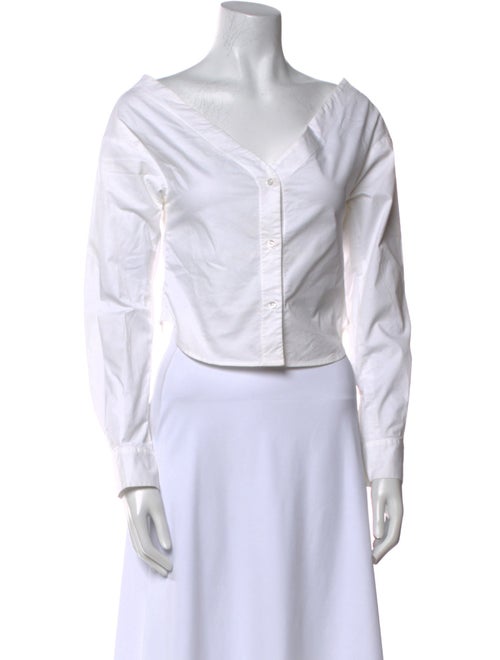 Jacquemus V-Neck Long Sleeve Crop Top