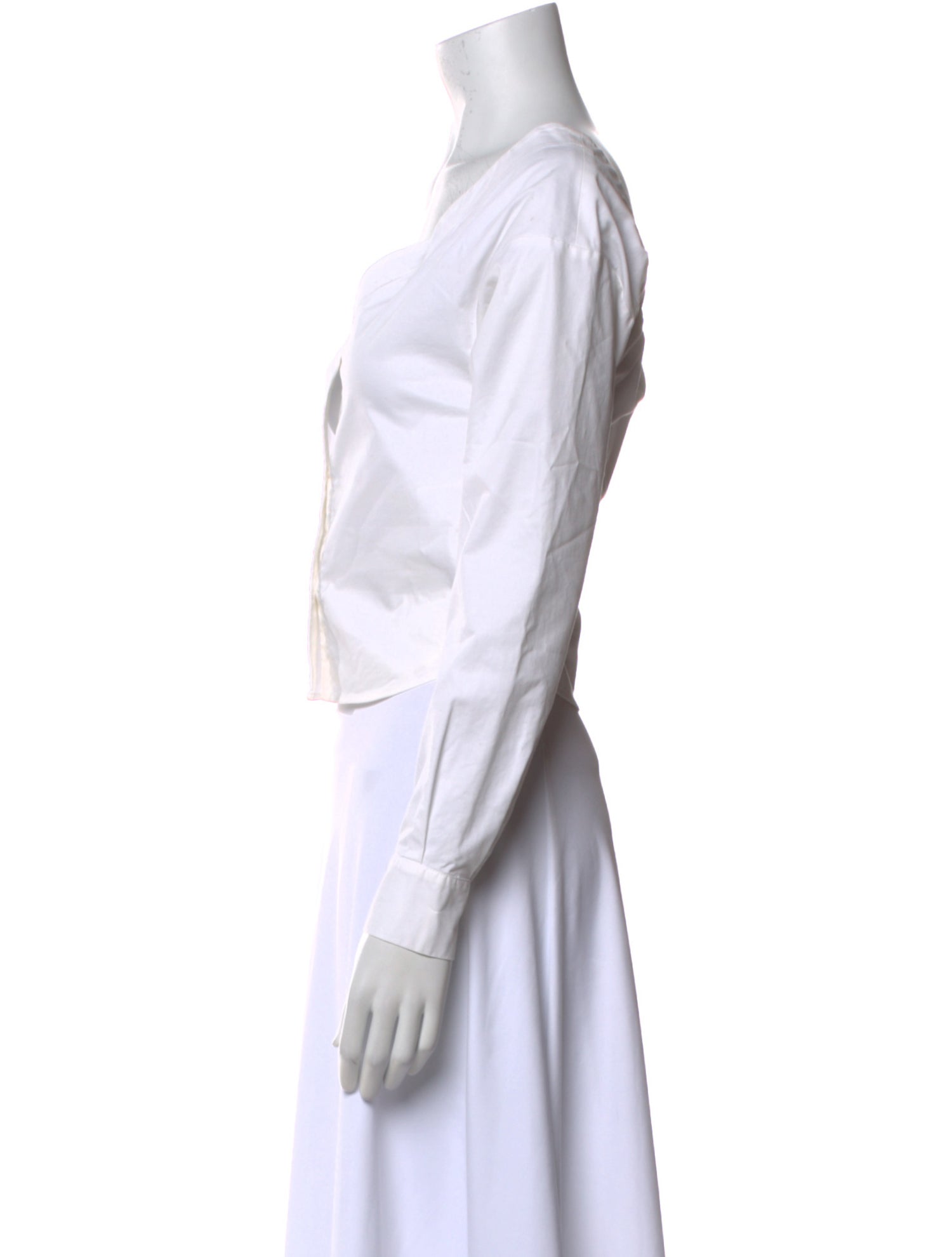 Jacquemus V-Neck Long Sleeve Crop Top