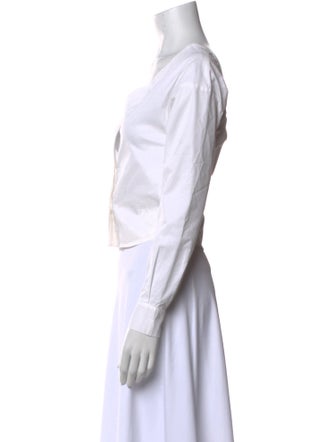 Jacquemus V-Neck Long Sleeve Crop Top