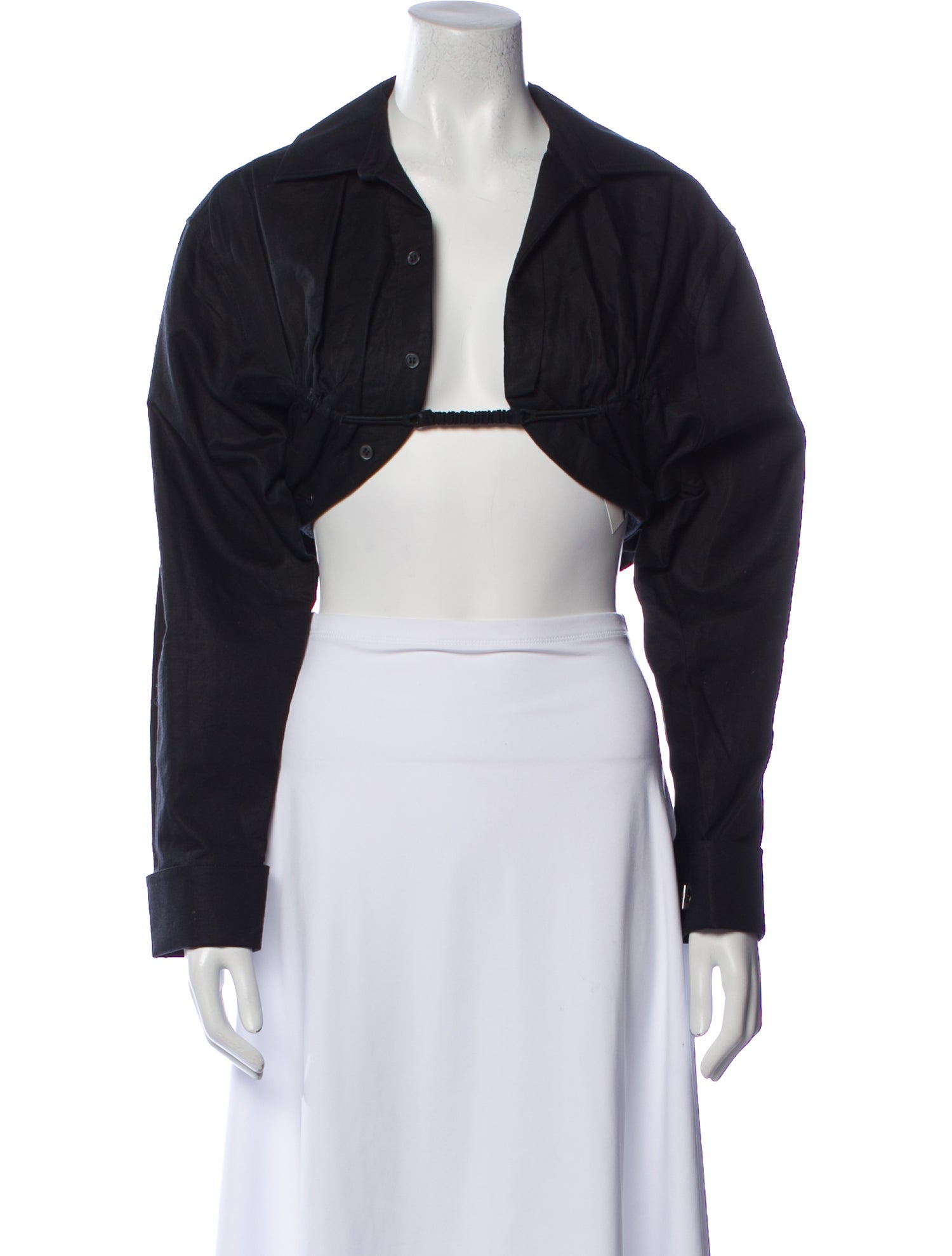 Jacquemus V-Neck Long Sleeve Crop Top