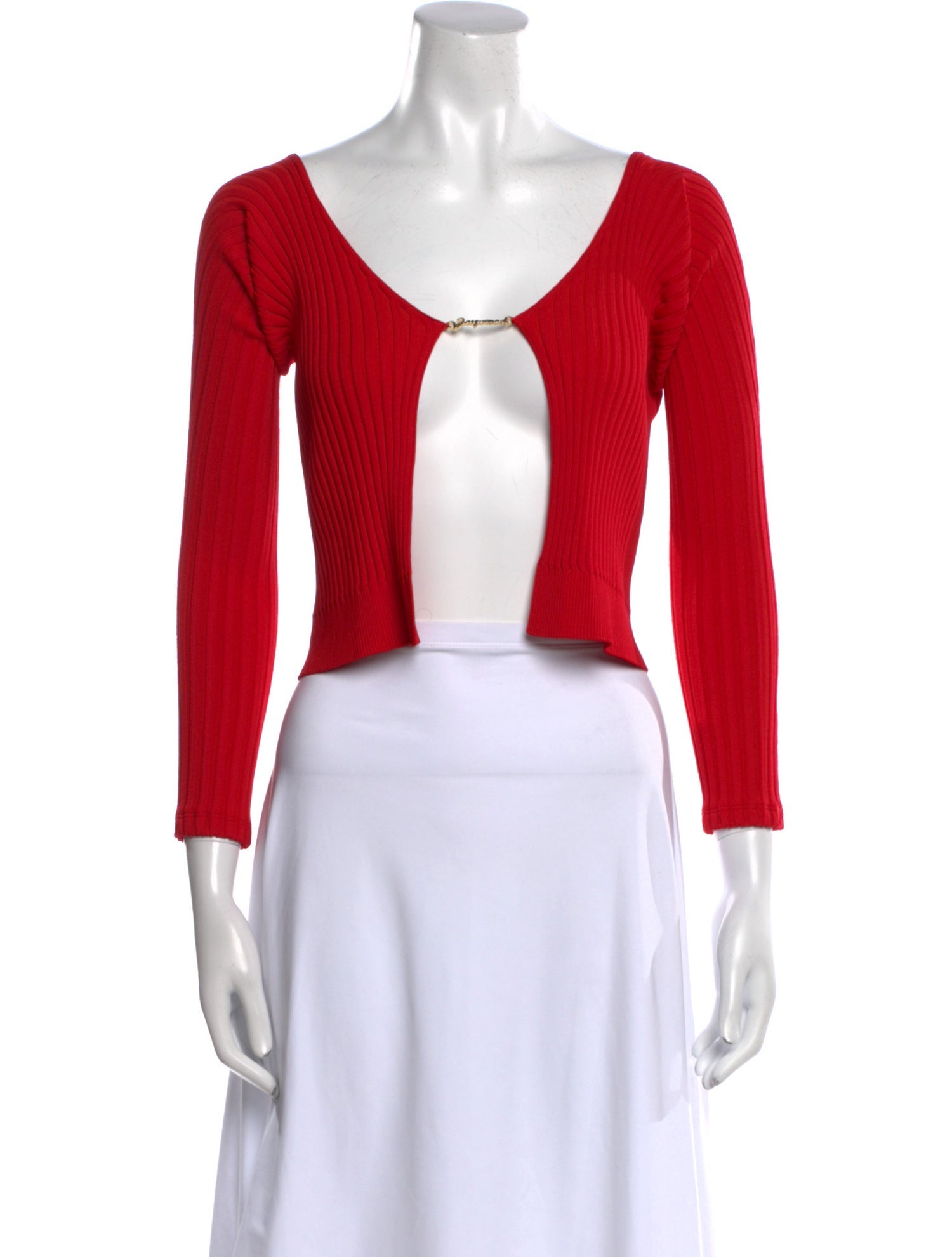 Jacquemus V-Neck Three-Quarter Sleeve Crop Top w/ Tags