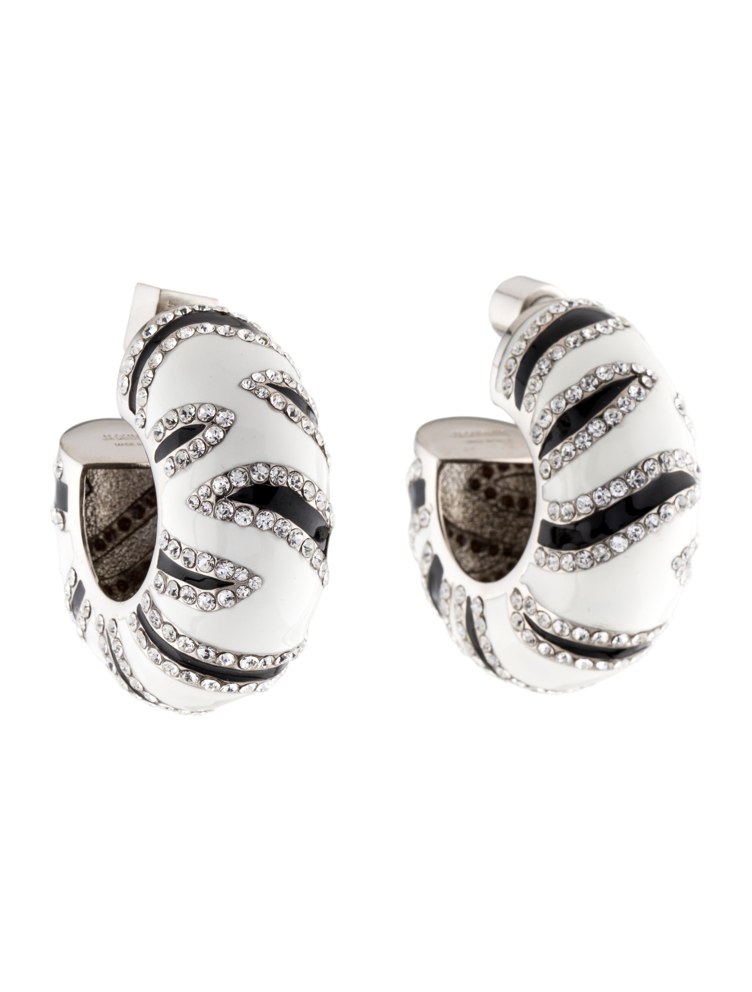 Jacquemus Enamel & Crystal Hoop Earrings
