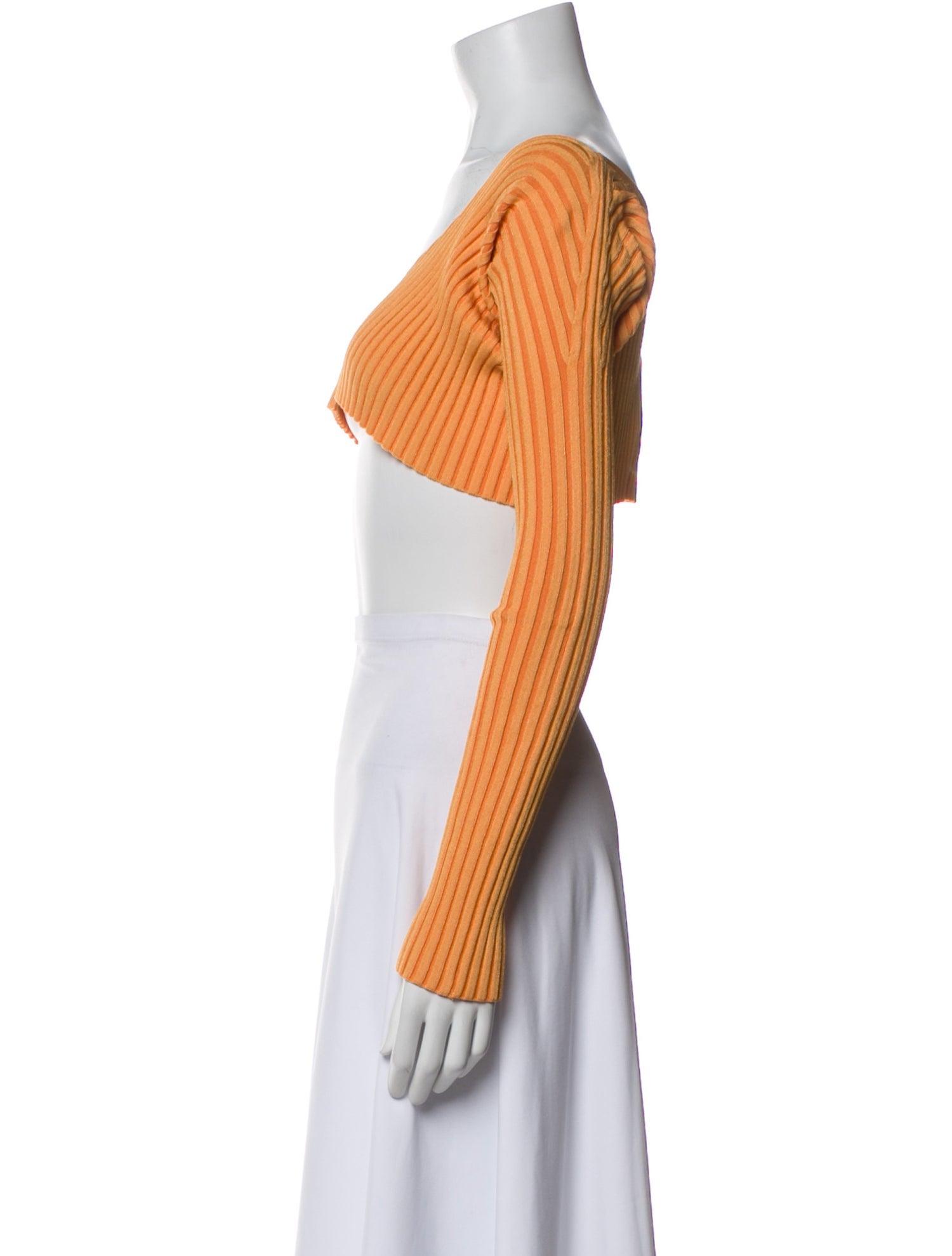 Jacquemus V-Neck Long Sleeve Crop Top