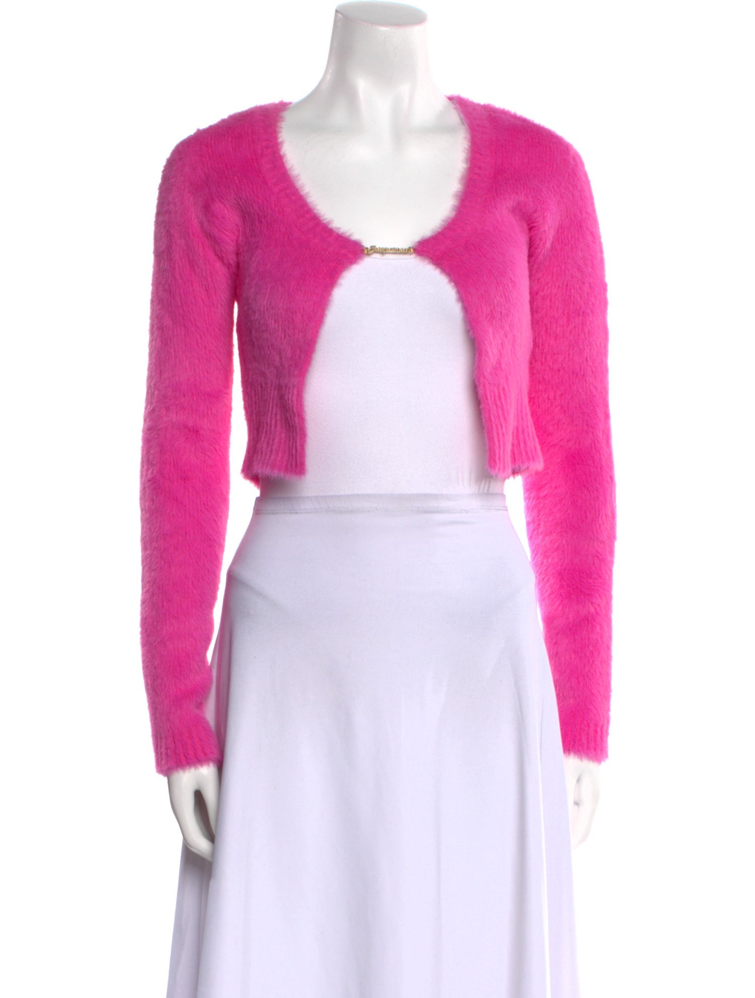 Jacquemus V-Neck Long Sleeve Crop Top