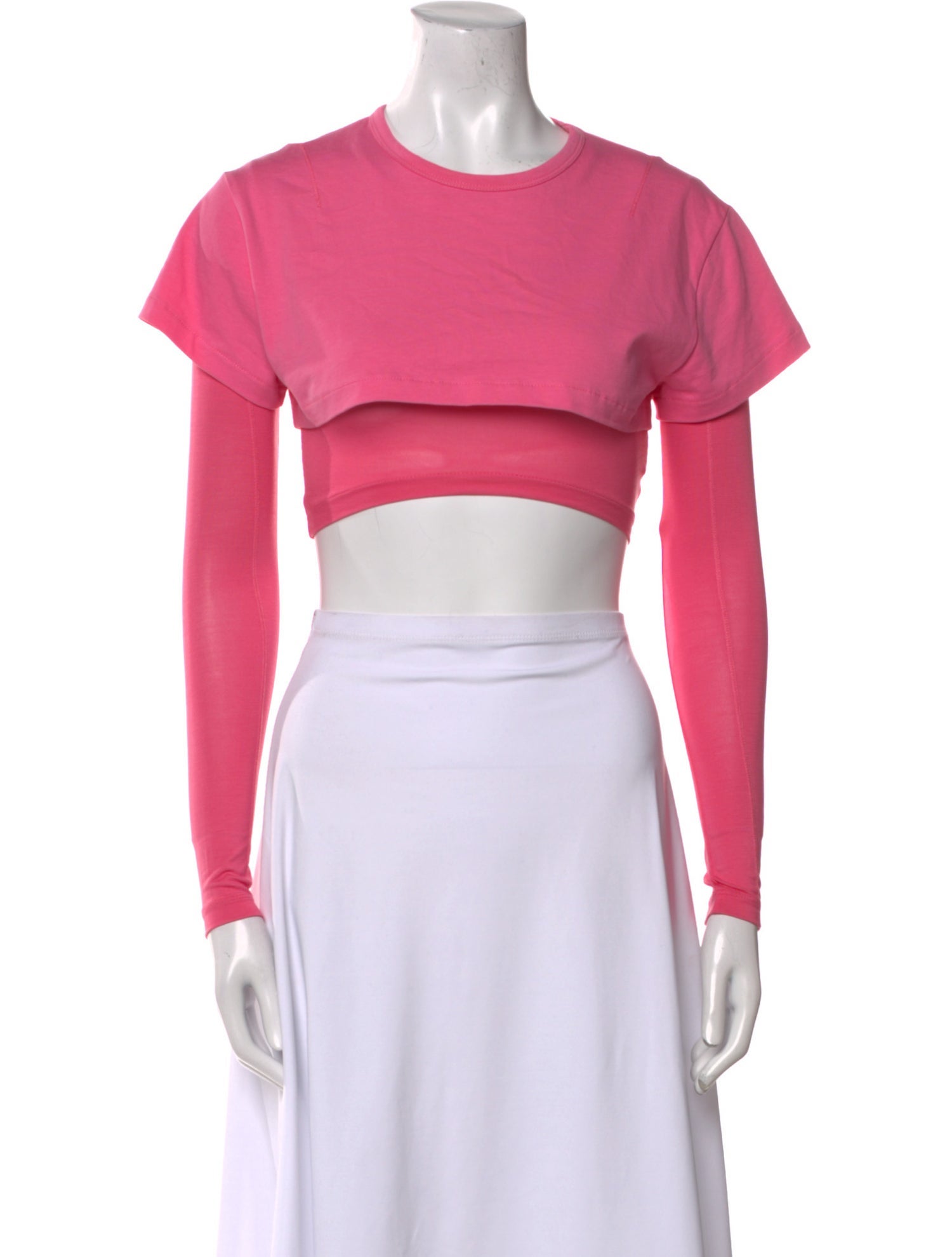 Jacquemus Crew Neck Short Sleeve Crop Top