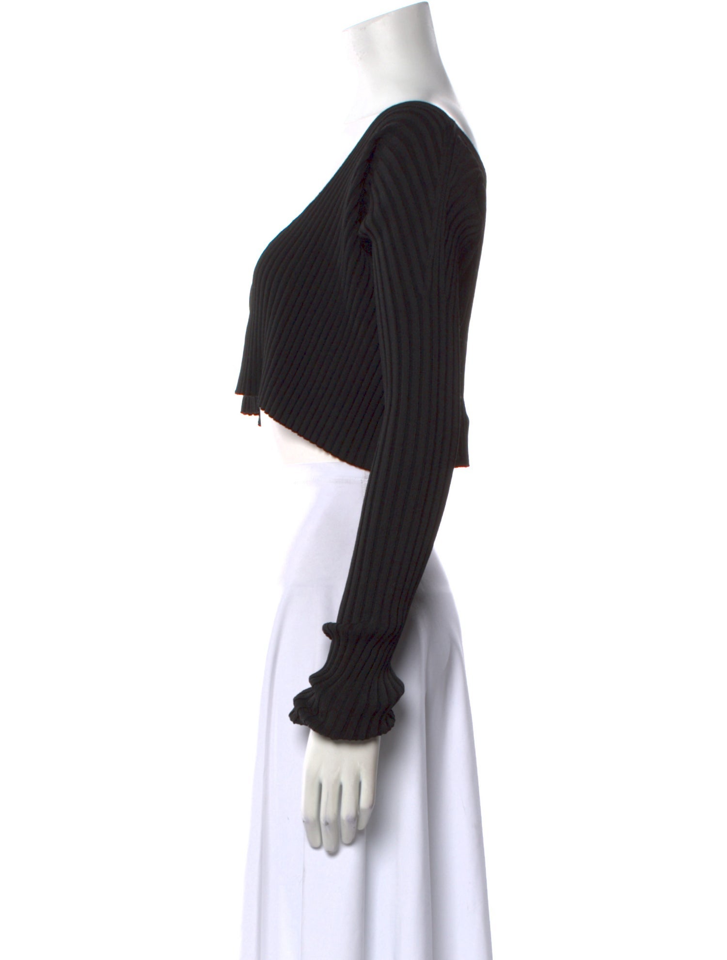 Jacquemus V-Neck Long Sleeve Crop Top