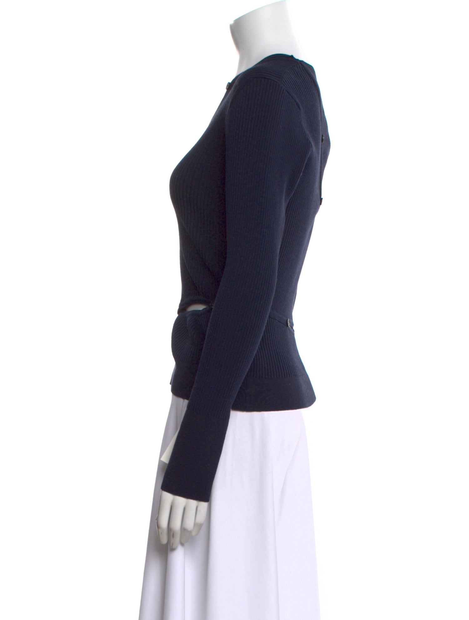 Jacquemus V-Neck Long Sleeve Crop Top