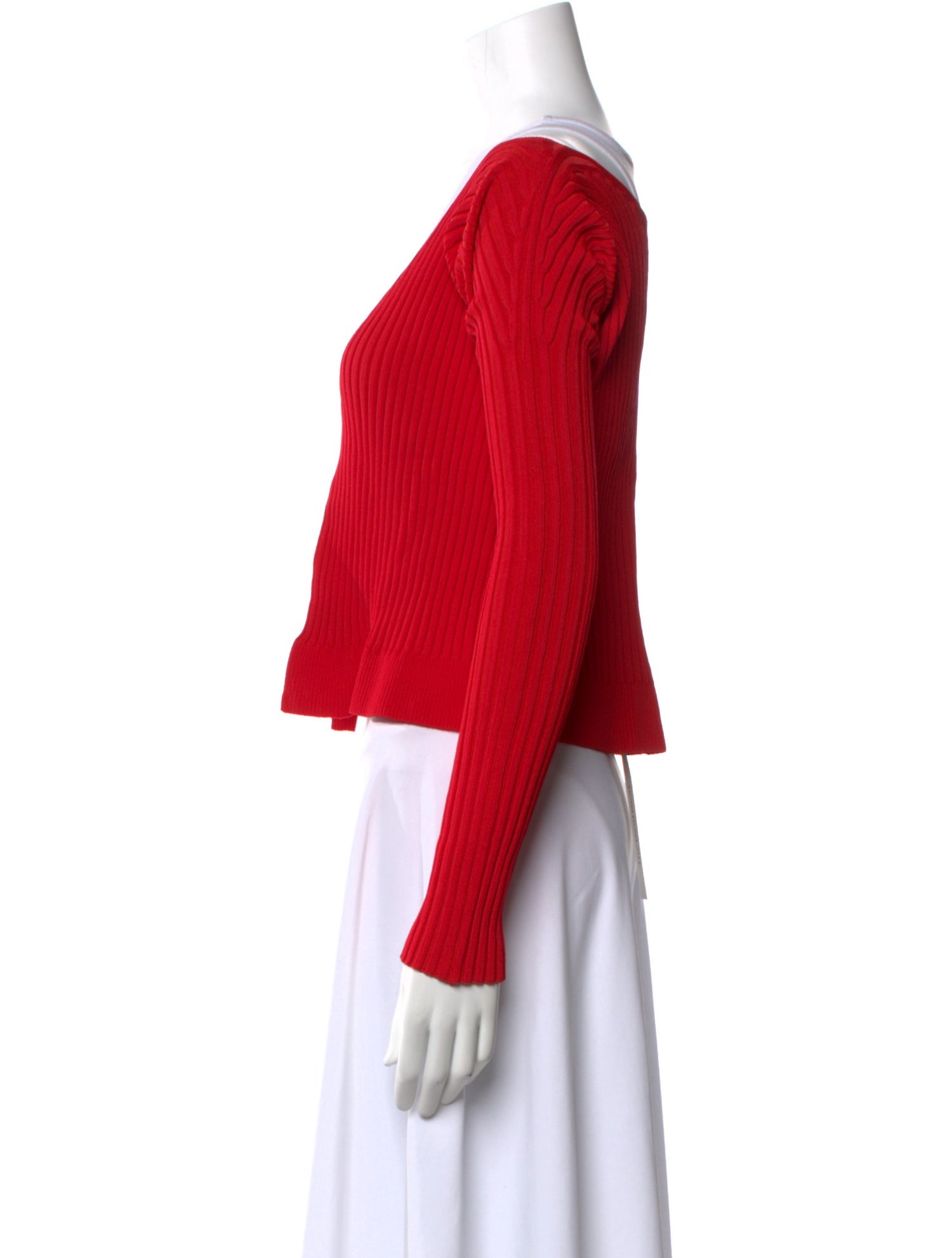 Jacquemus Scoop Neck Long Sleeve Crop Top