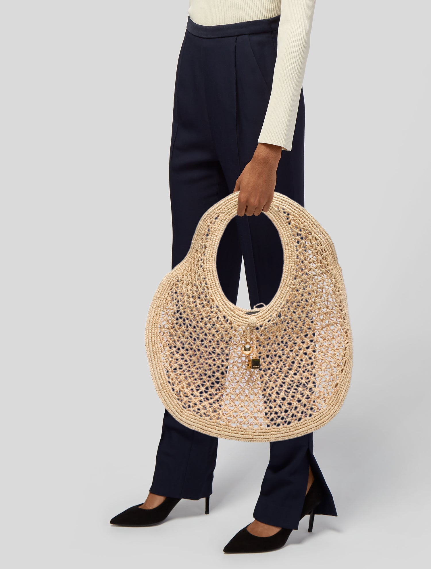 Jacquemus Raffia Top Handle Bag