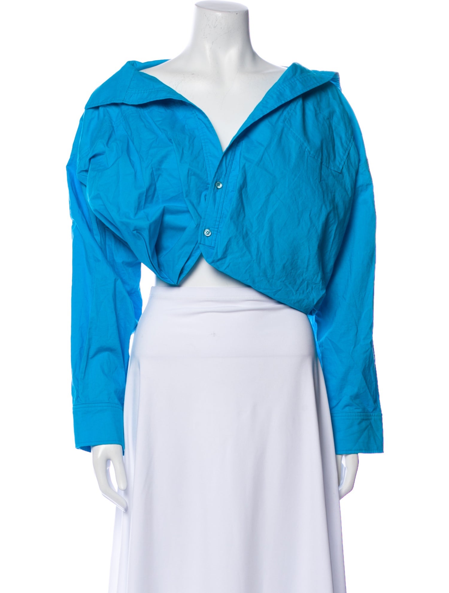 Jacquemus V-Neck Long Sleeve Crop Top