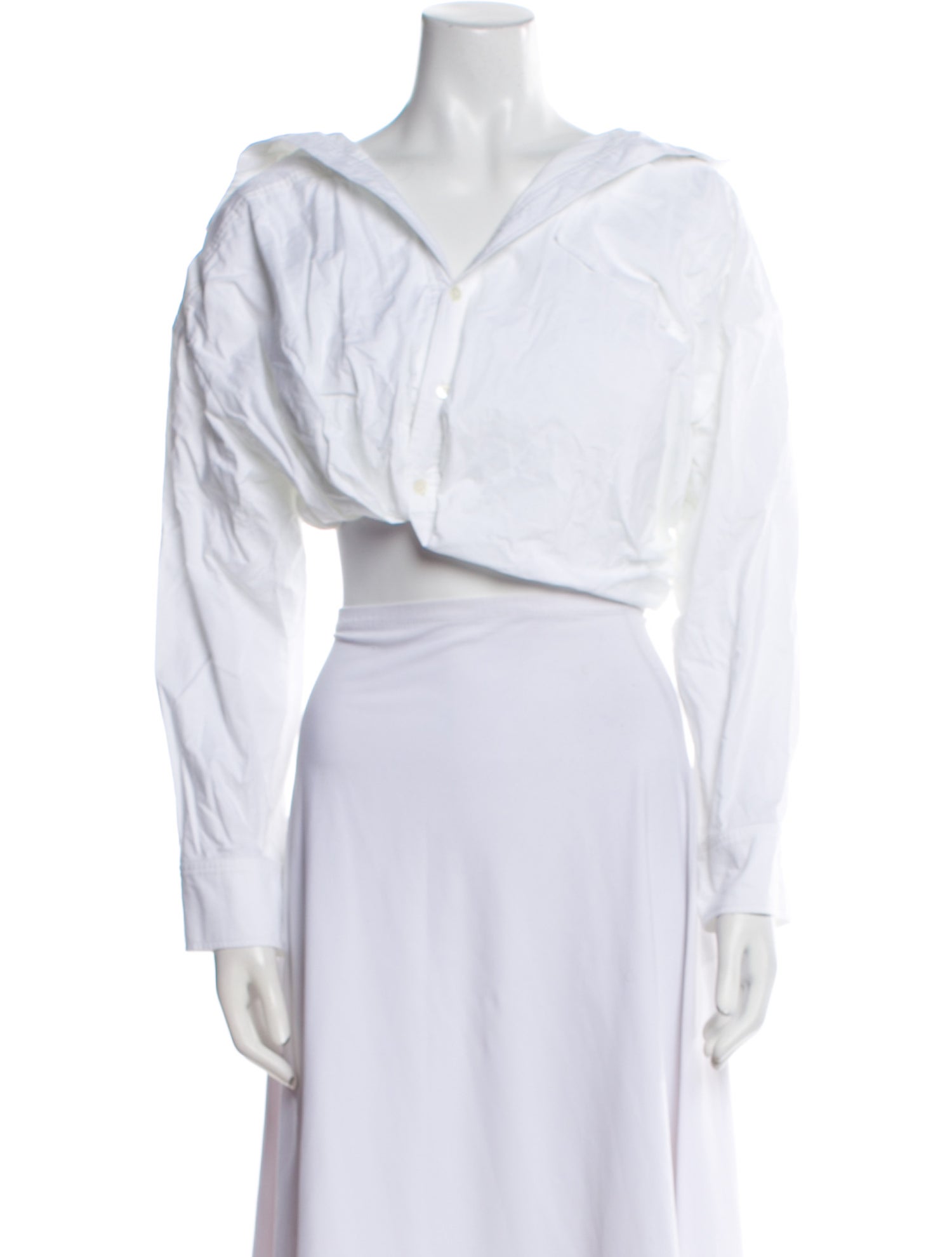 Jacquemus V-Neck Long Sleeve Crop Top