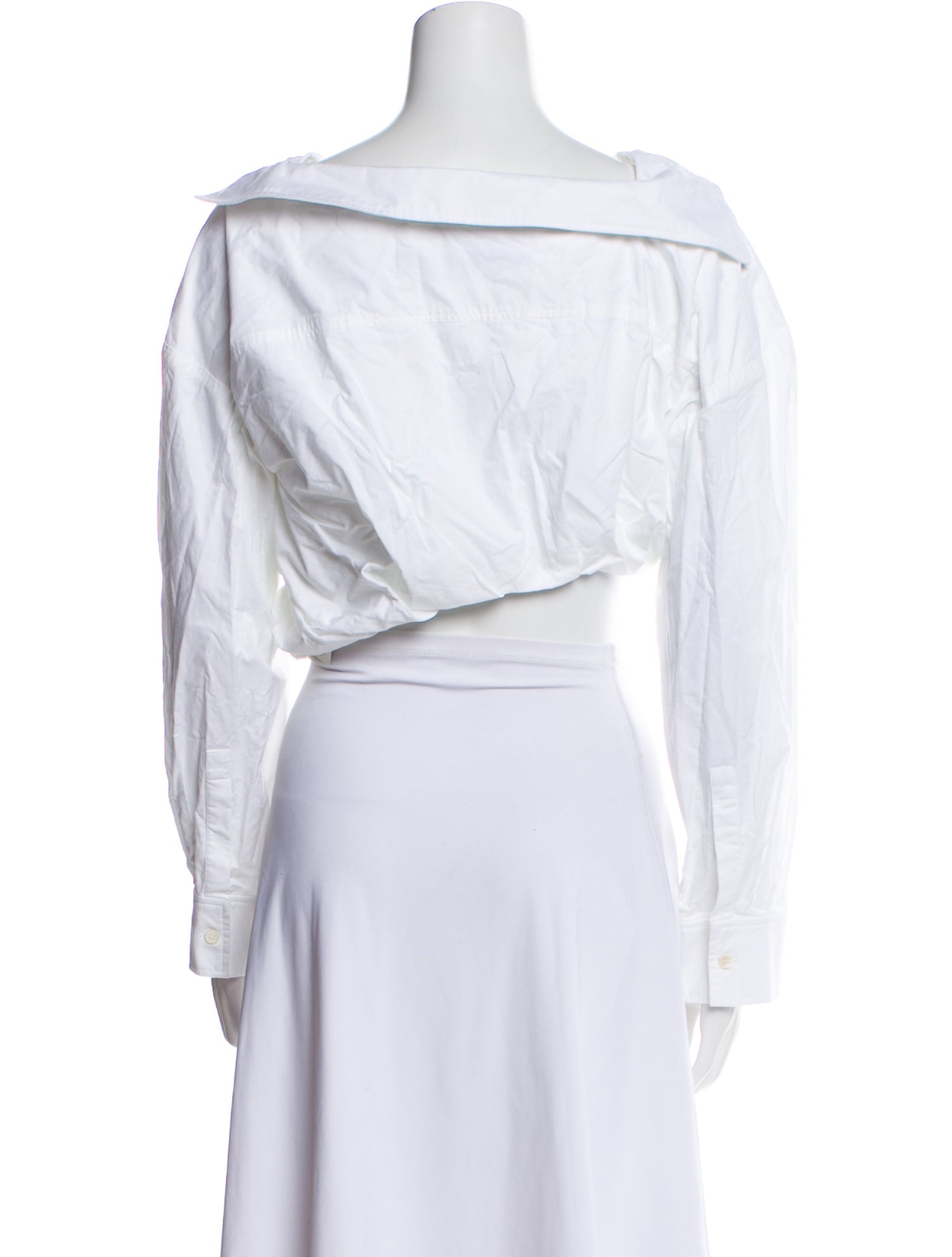 Jacquemus V-Neck Long Sleeve Crop Top