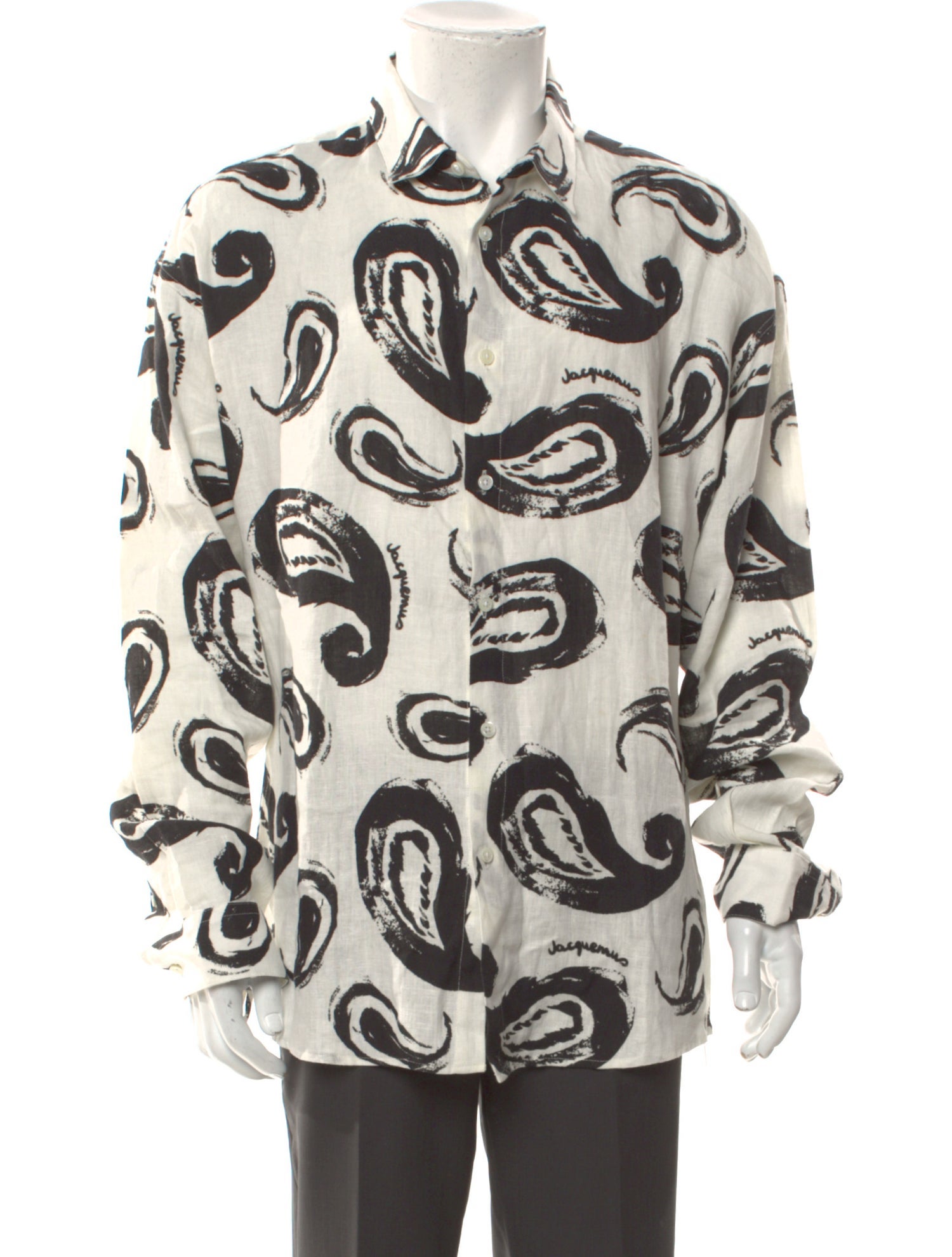 Jacquemus Linen Paisley Print Shirt