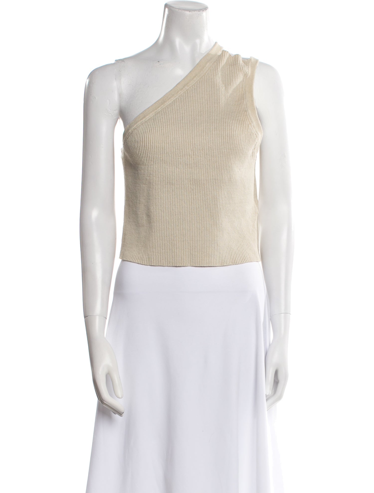 Jacquemus Linen One-Shoulder Crop Top