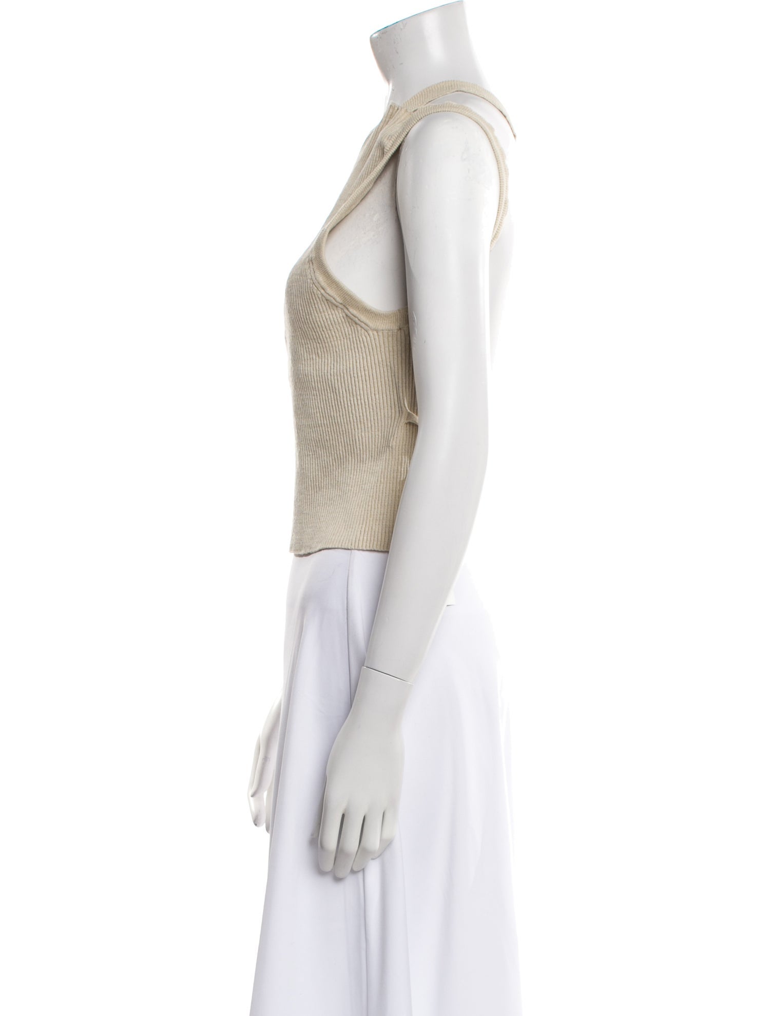 Jacquemus Linen One-Shoulder Crop Top