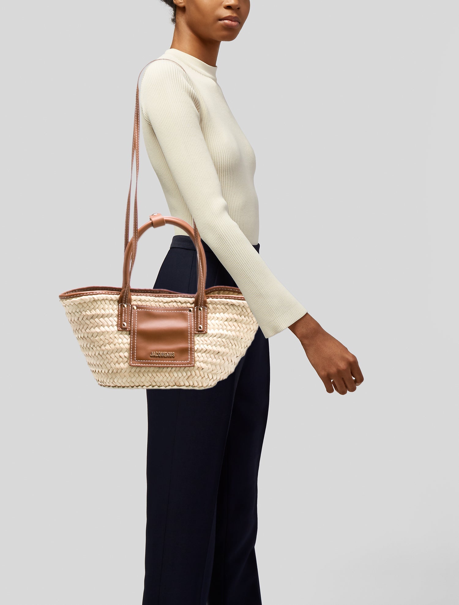 Jacquemus Straw Top Handle Bag