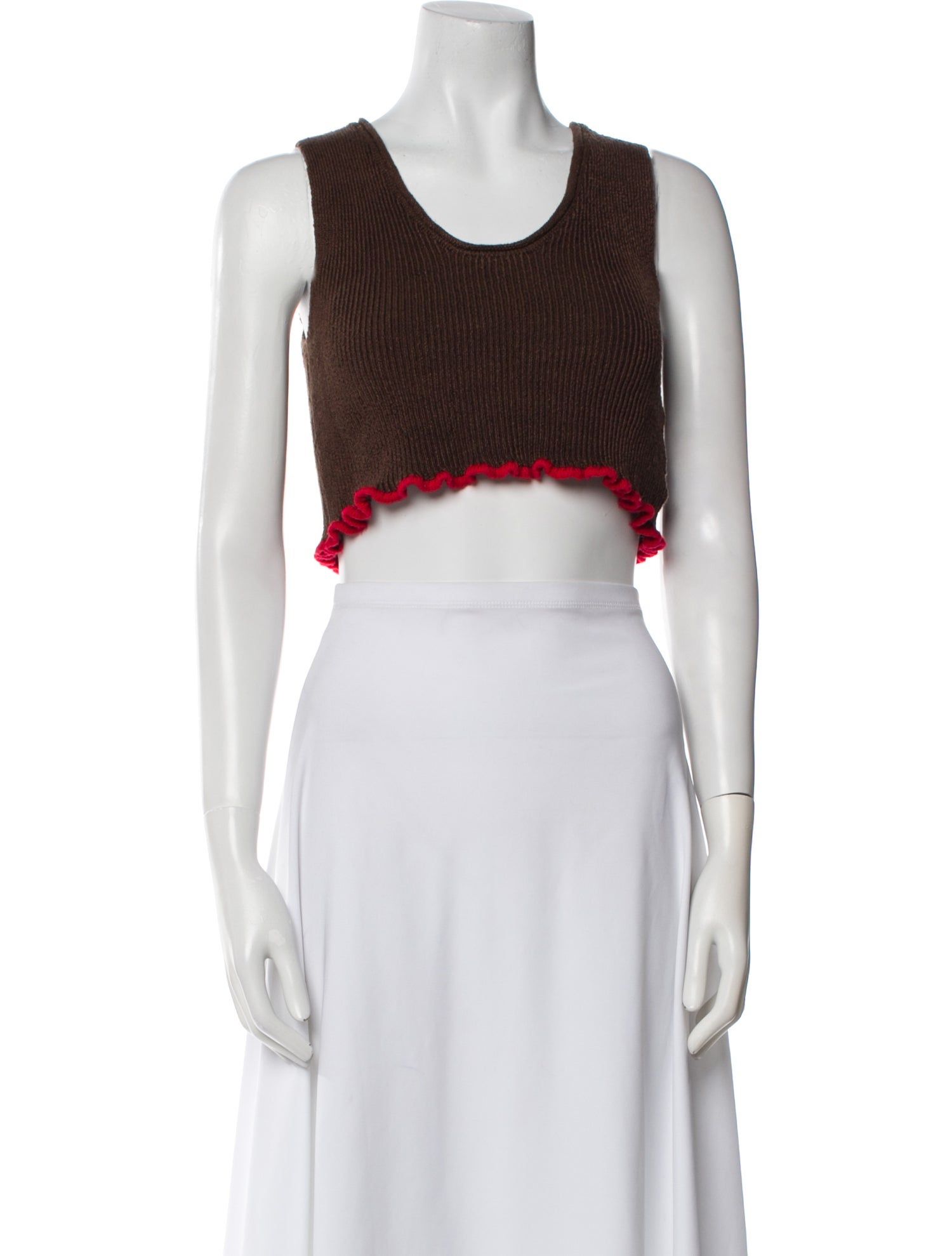 Jacquemus Scoop Neck Sleeveless Crop Top