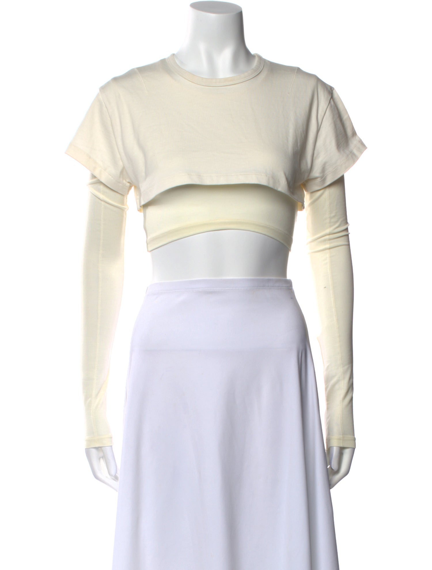 Jacquemus Crew Neck Short Sleeve Crop Top