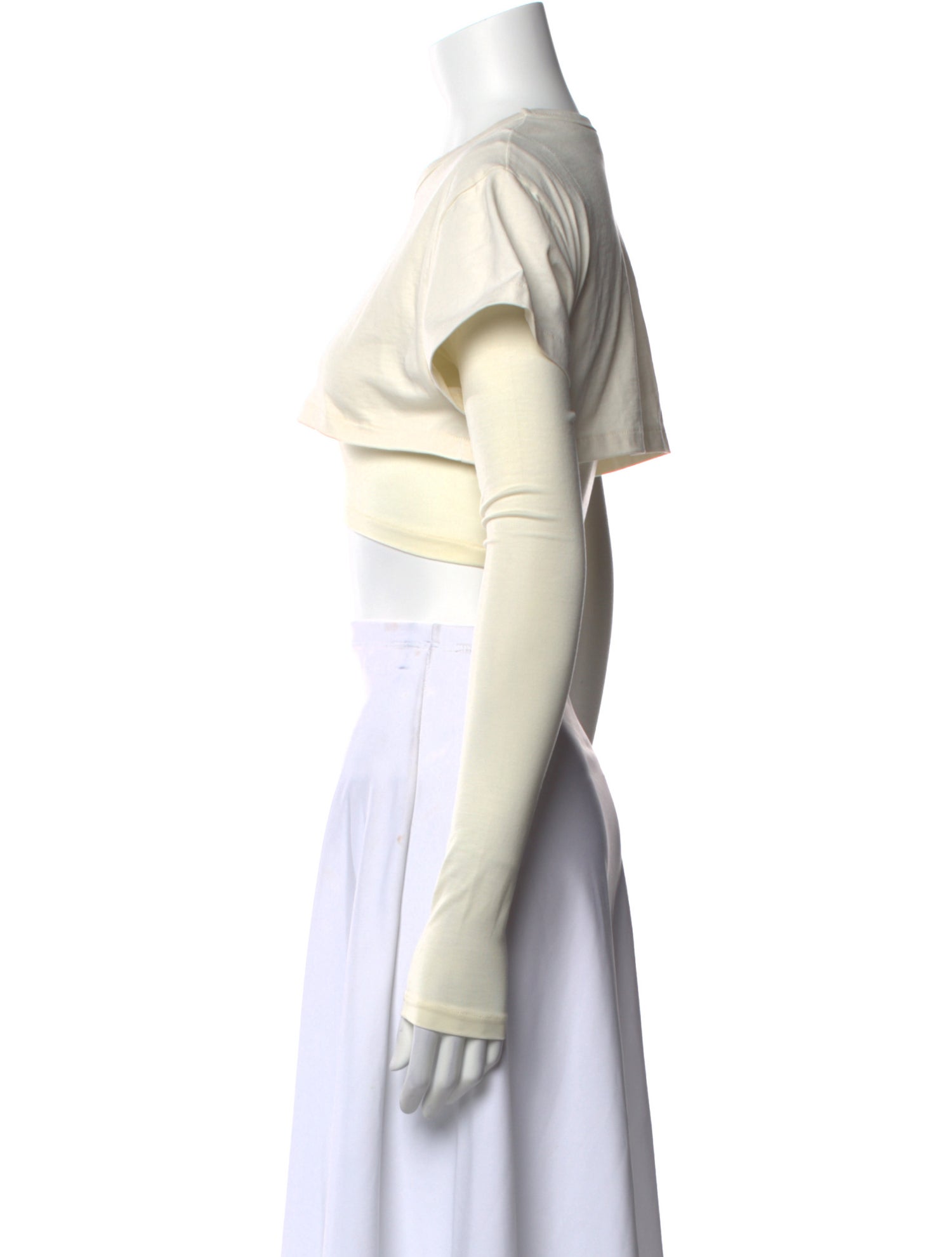 Jacquemus Crew Neck Short Sleeve Crop Top