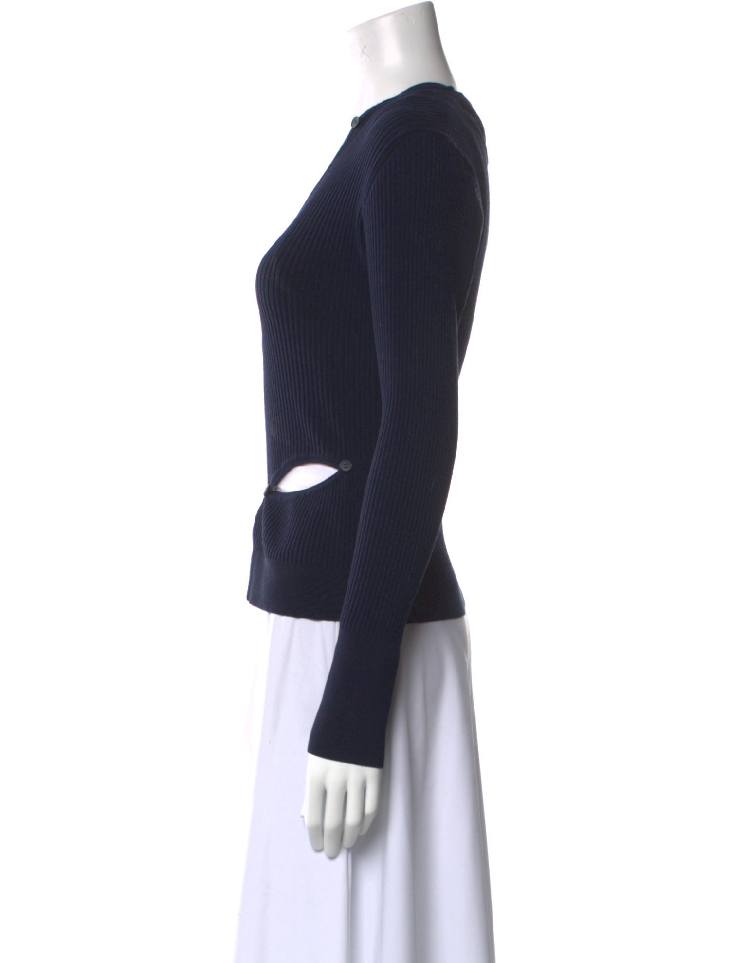 Jacquemus V-Neck Long Sleeve Crop Top