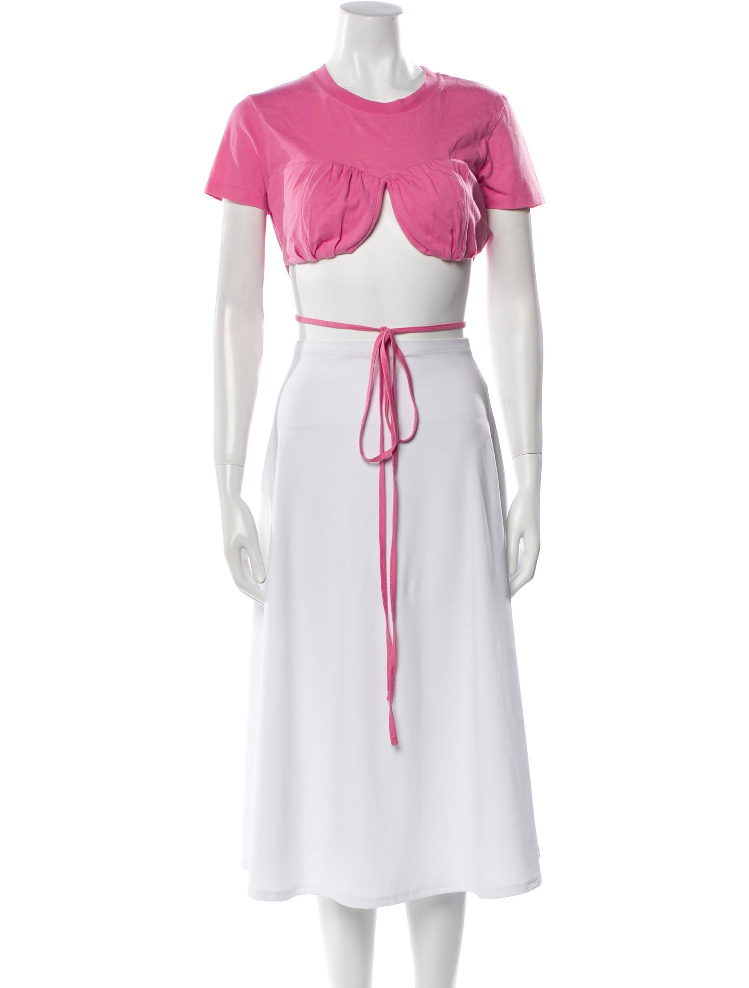 Jacquemus Crew Neck Short Sleeve Crop Top