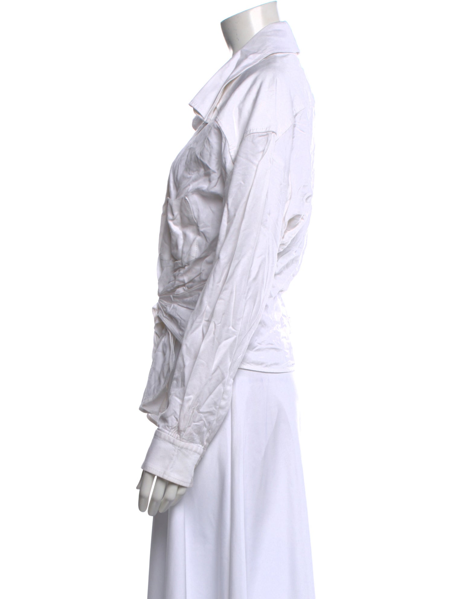 Jacquemus V-Neck Long Sleeve Crop Top