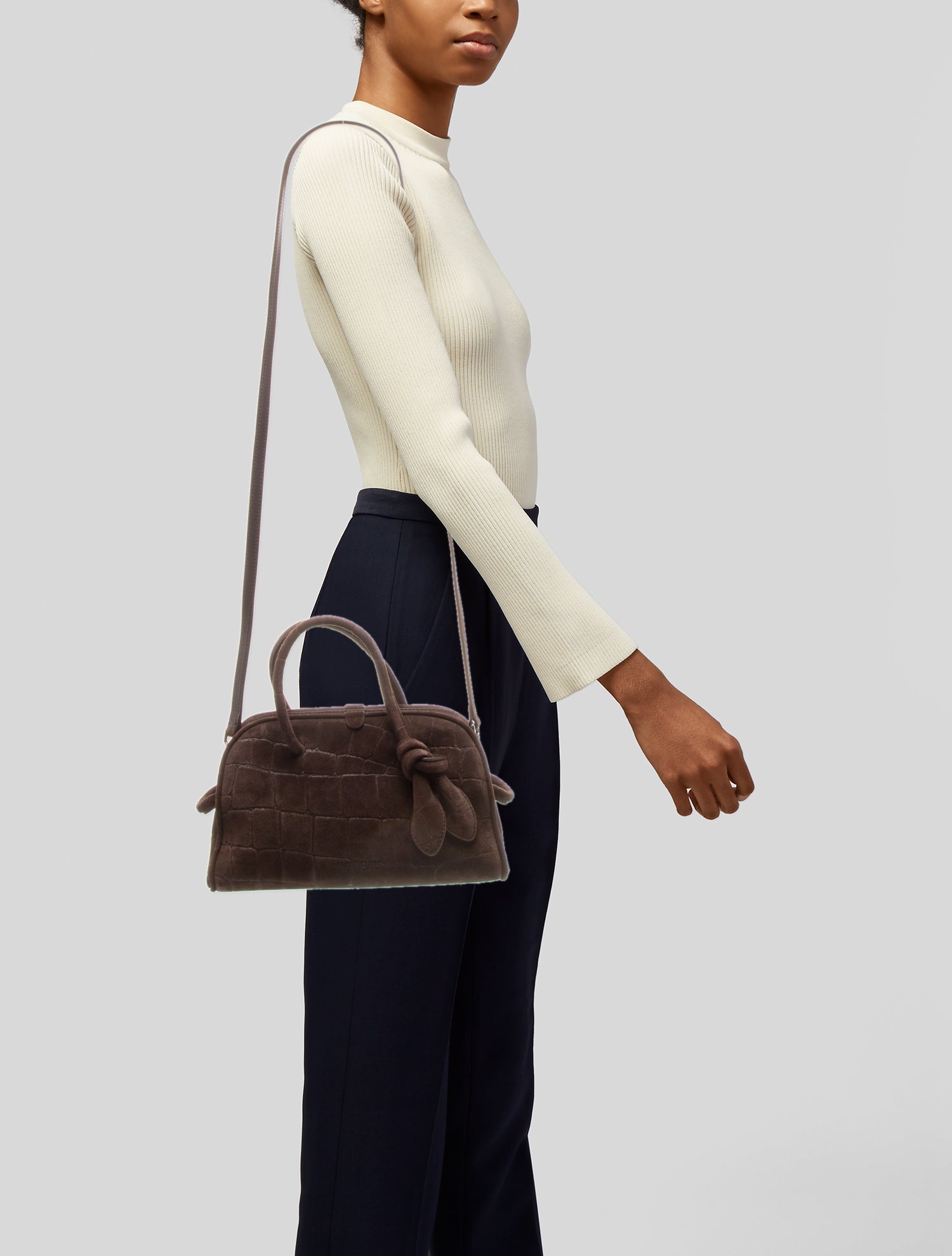 Jacquemus Suede Top Handle Bag