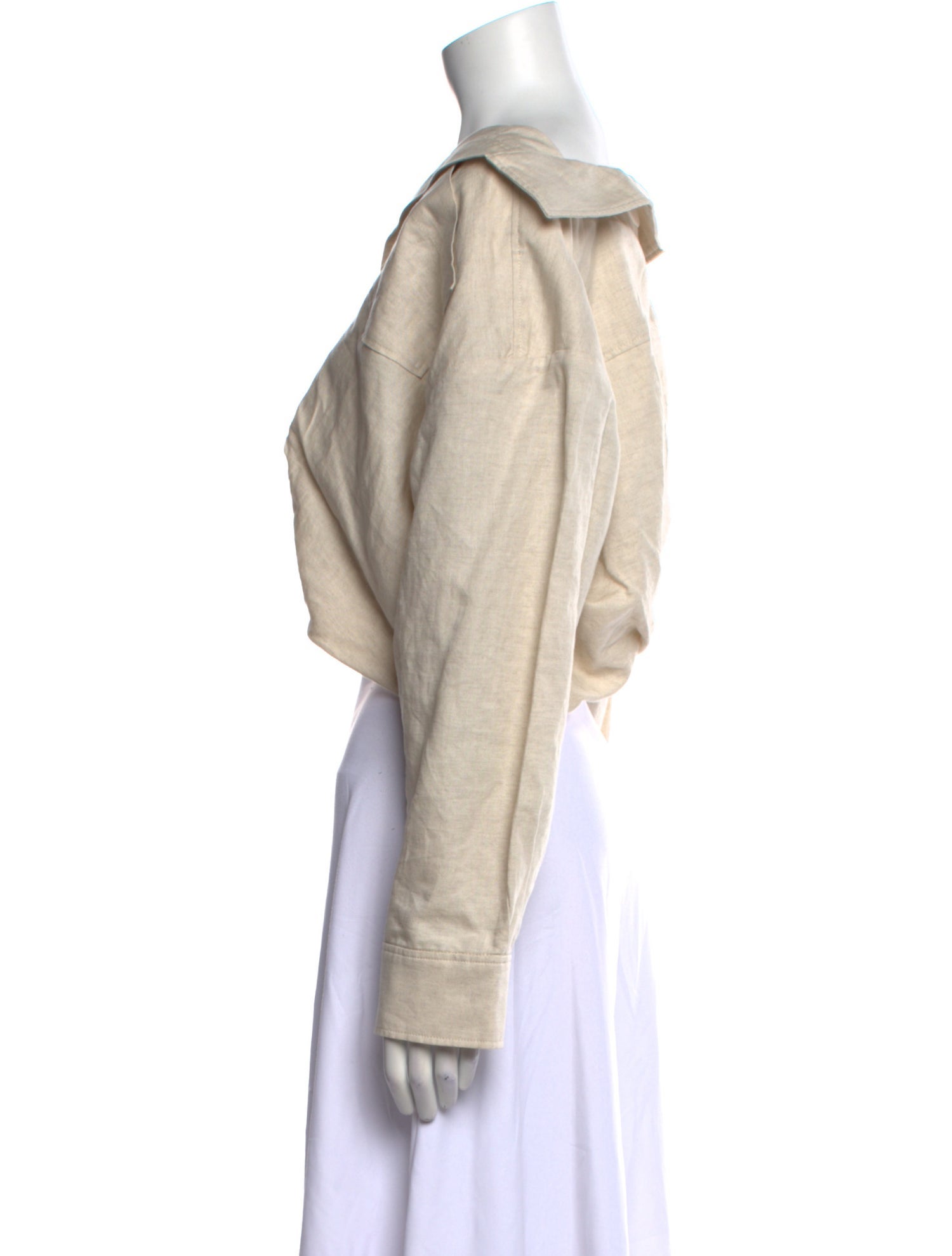 Jacquemus V-Neck Long Sleeve Crop Top